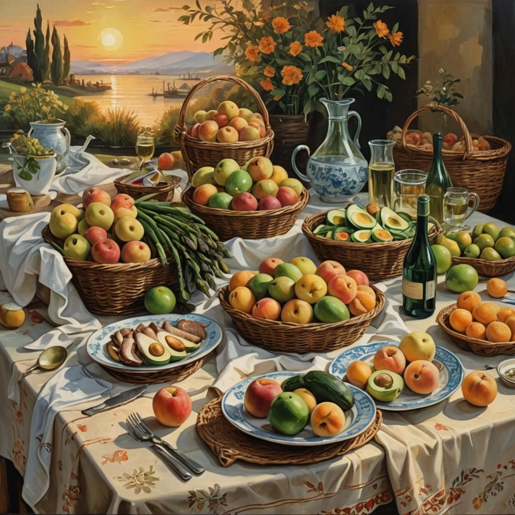 Vibrant Still Life in Dutch Masters Style