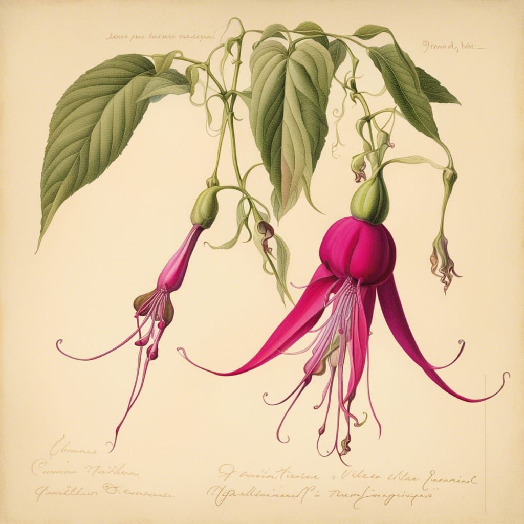 Fuchsia Renaissance Masterpiece in Vibrant Hues