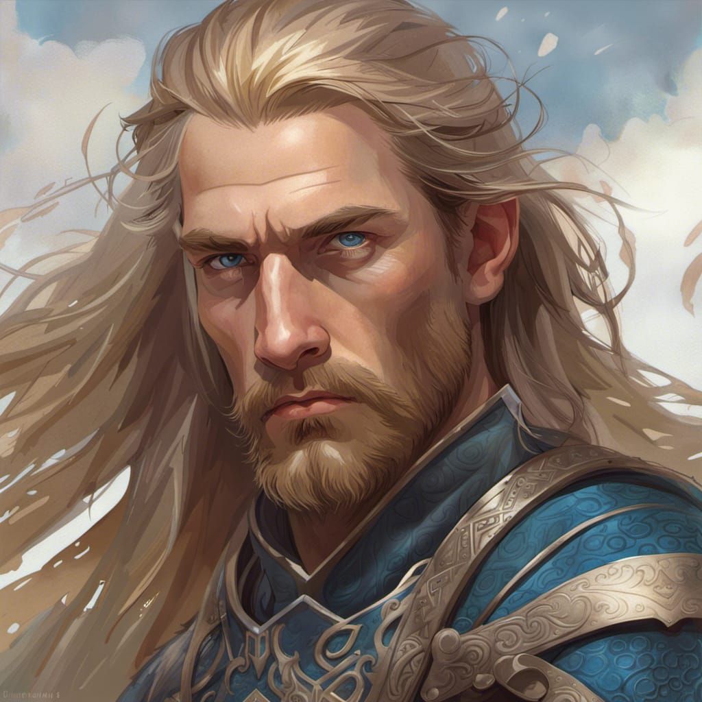 Rohirrim Rider Portrait in Hyperdetailed Style