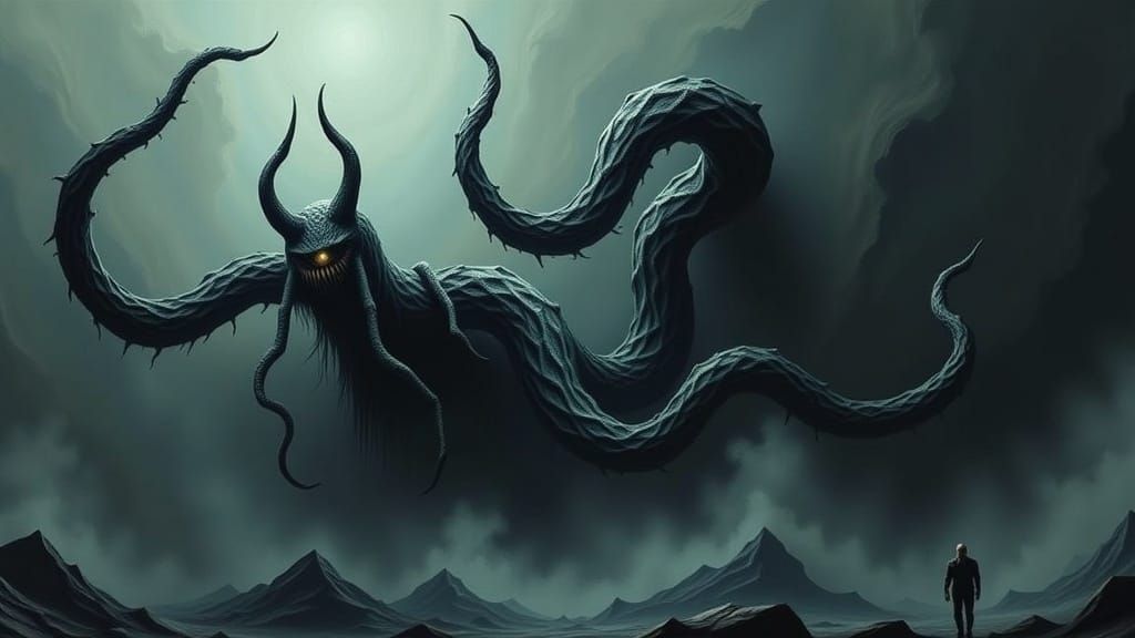 Gothic Biomechanical Horror Emerges from Dark Mist