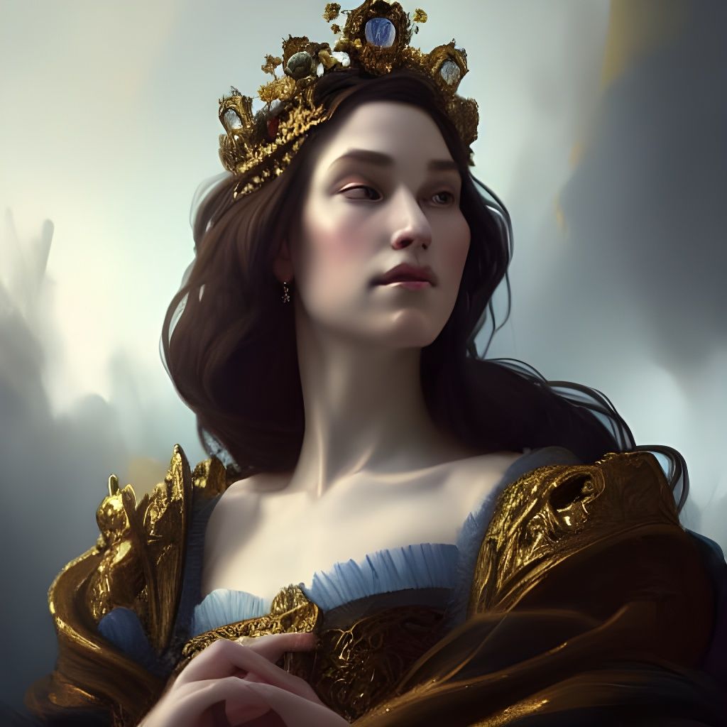 Regal Ice Queen Portrait in Renaissance Splendor