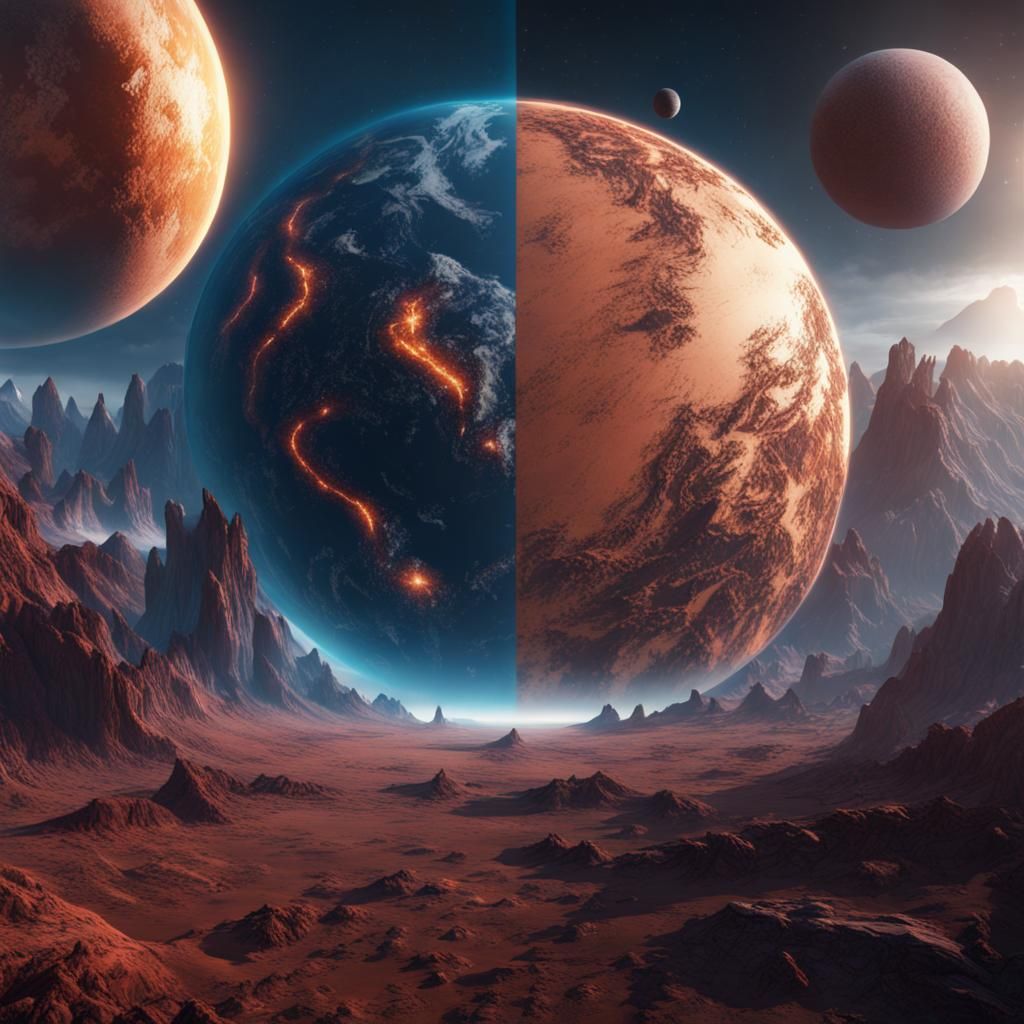 Galactic Collision in Vibrant Fantasy Colors