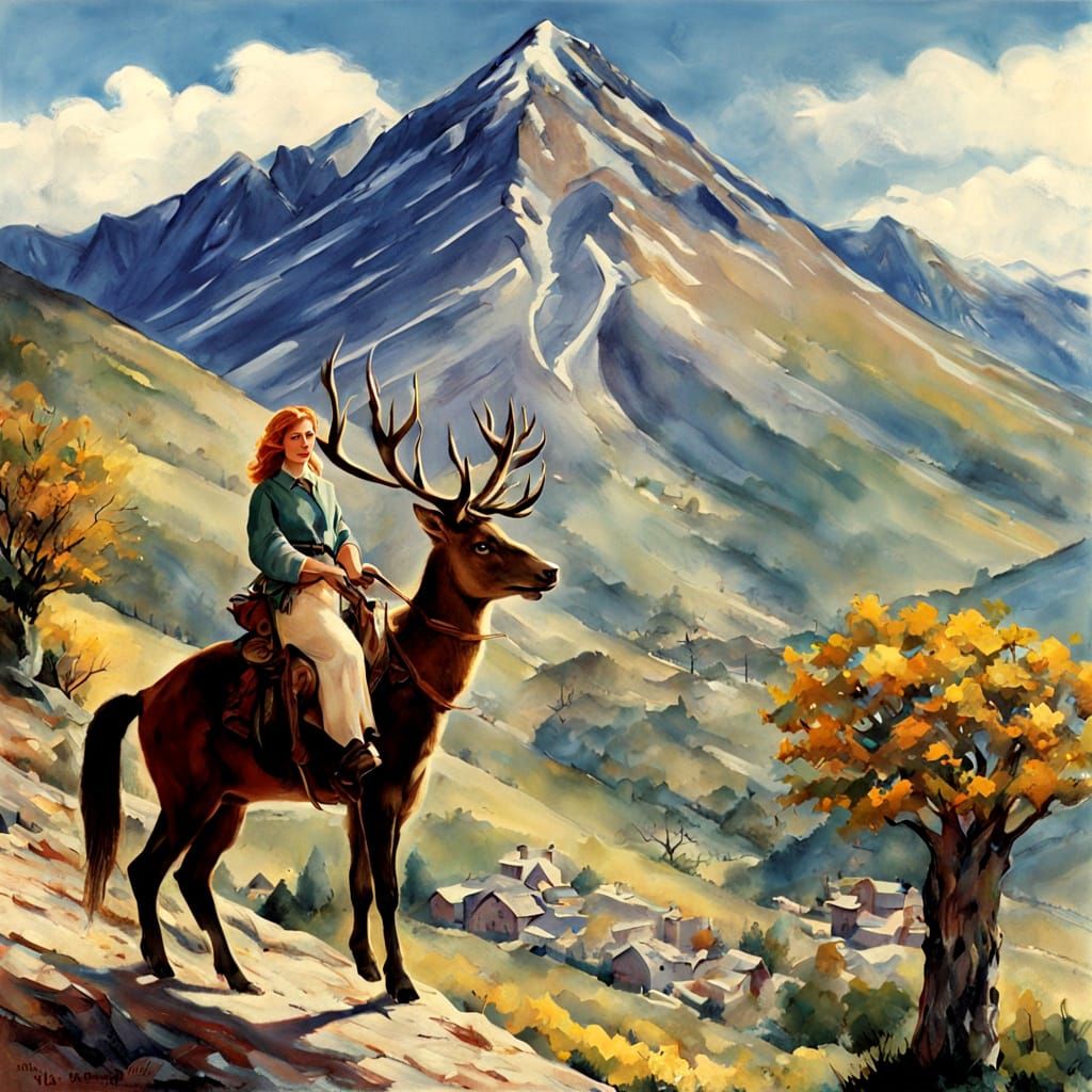 Picturesque Mountain Landscape with Tree