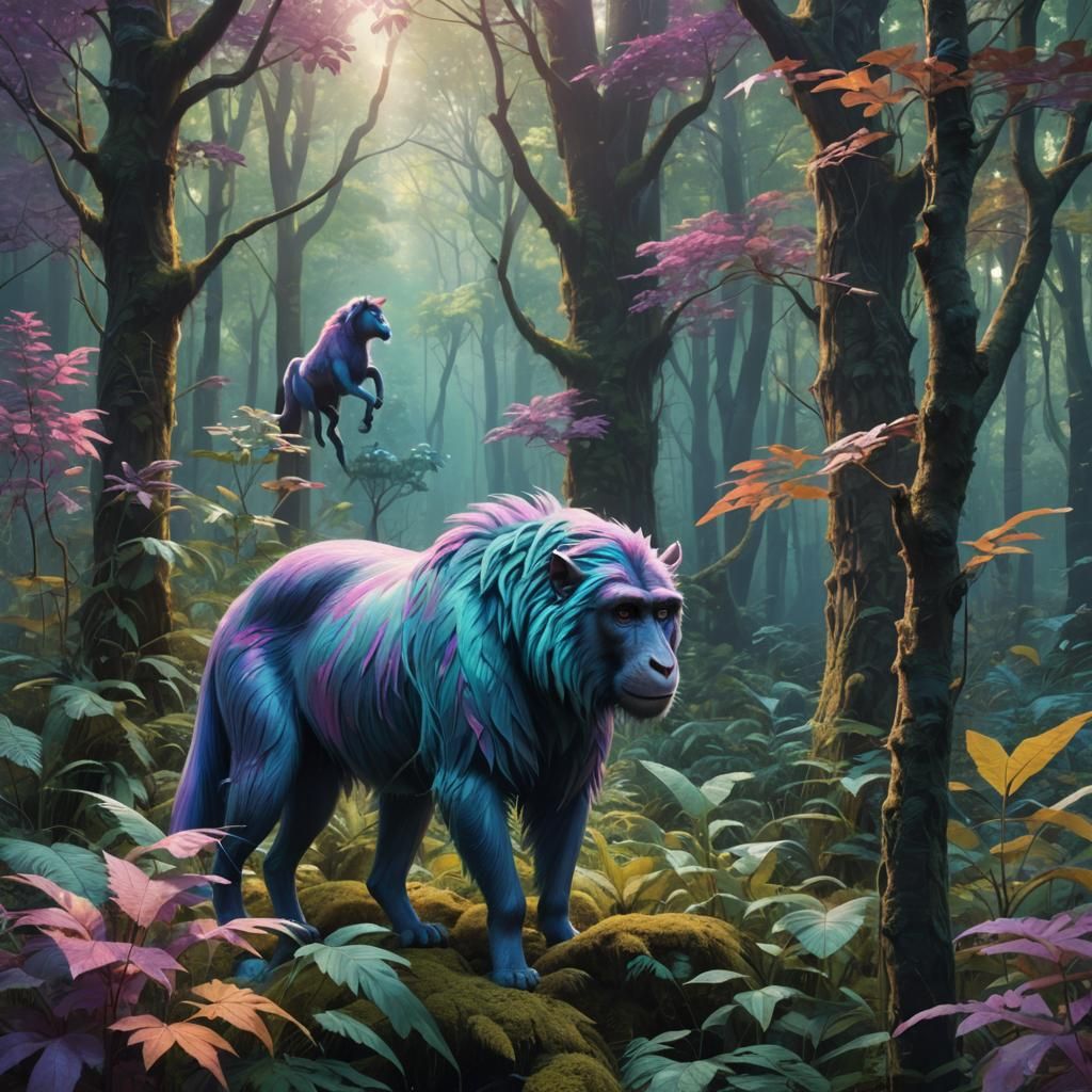 Whimsical Forest Creature in Ethereal Light