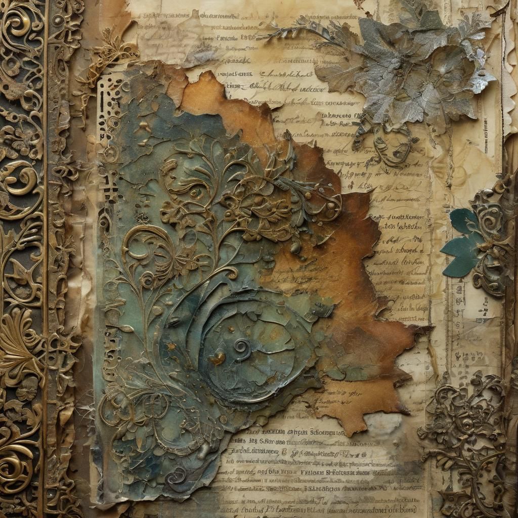 Vintage Paper with Iridescent Sheen and Ormolu Accents