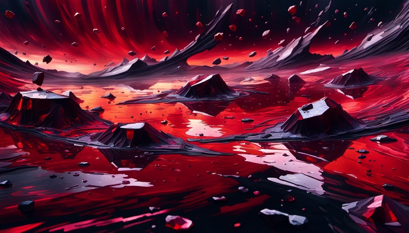 Epic Cinematic Stained Glass Shattered with Metallic Sheen