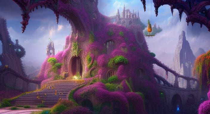 Castle overgrown garden