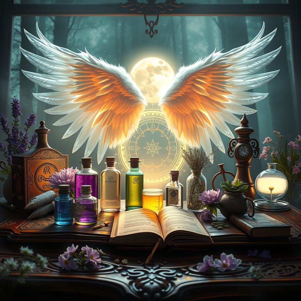 Enchanted Alchemist's Sanctuary Radiating Ethereal Light