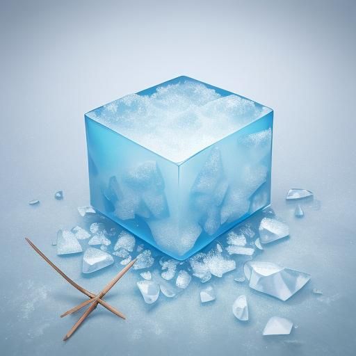 Hyper-Realistic Ice Sculpture with Meat Stick