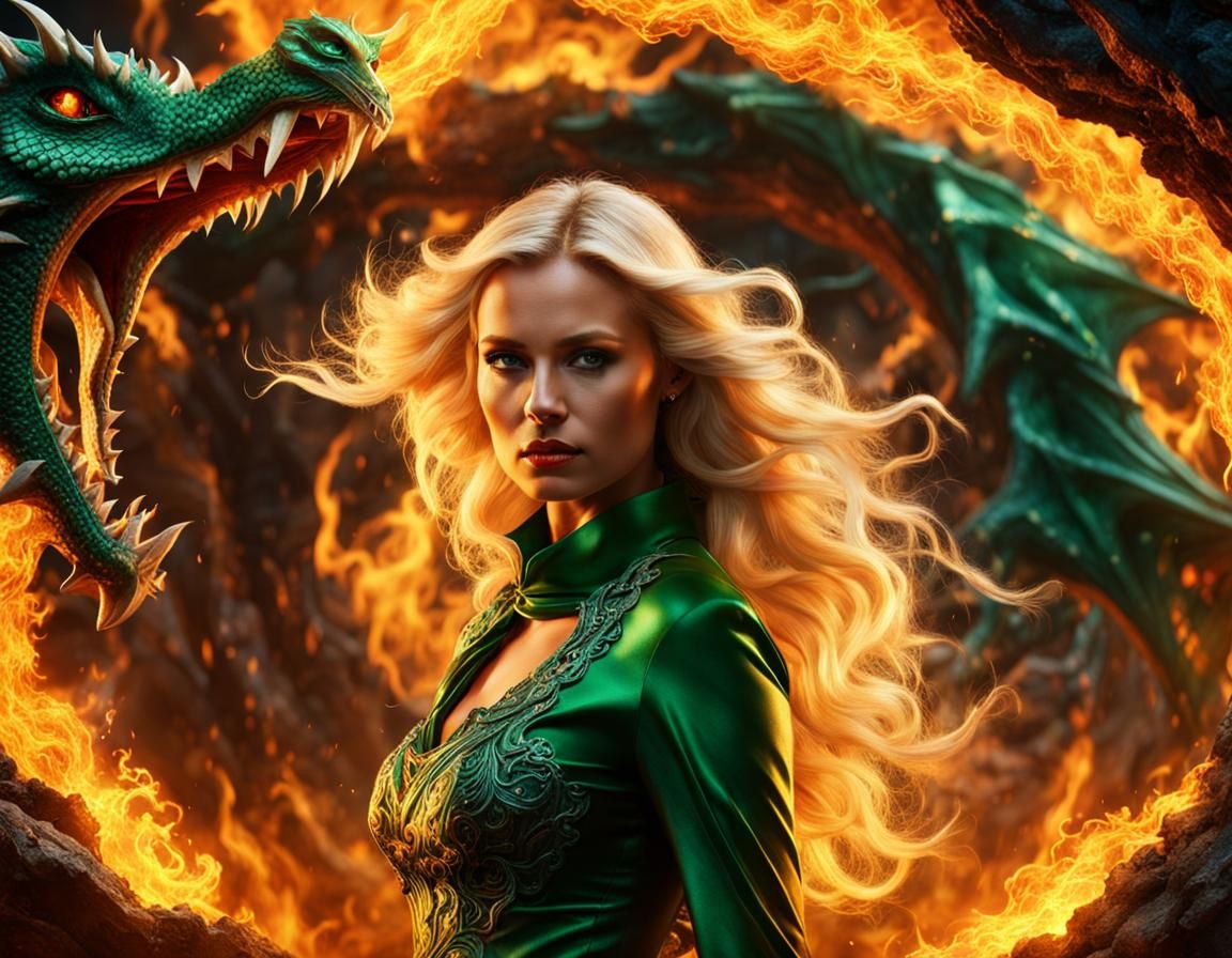 Blonde Woman Ignites Fire in a Secret Cave