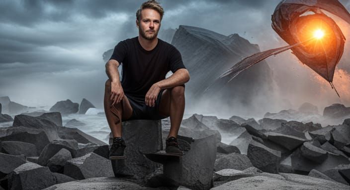 Surreal Techno DJ in Hyperrealistic Splash Art