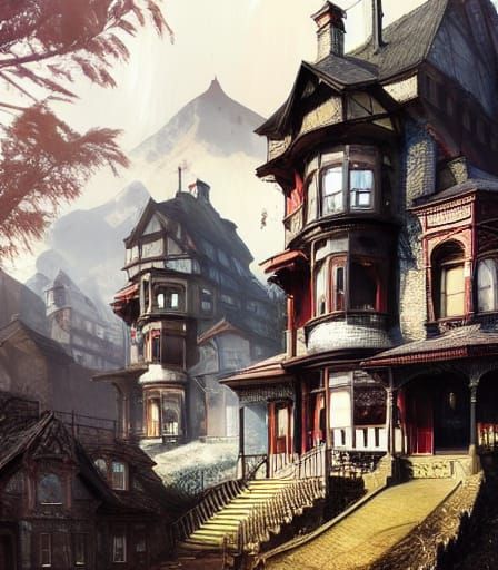 Victorian Village in a Haunted Mountain Town, in Cinematogra...