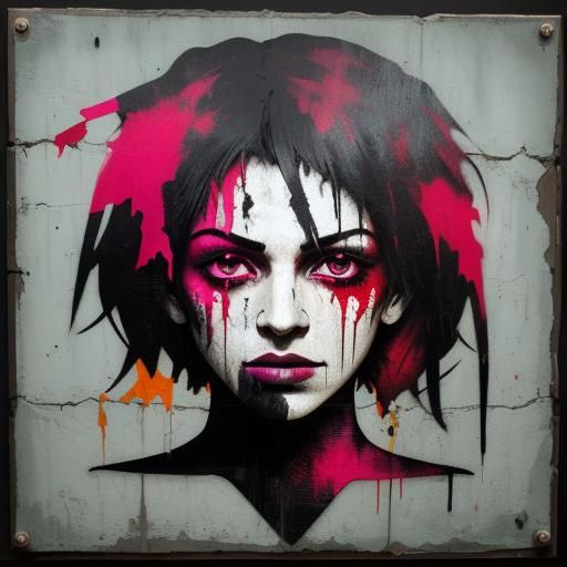 Girl's Face in Urban Decay Mural