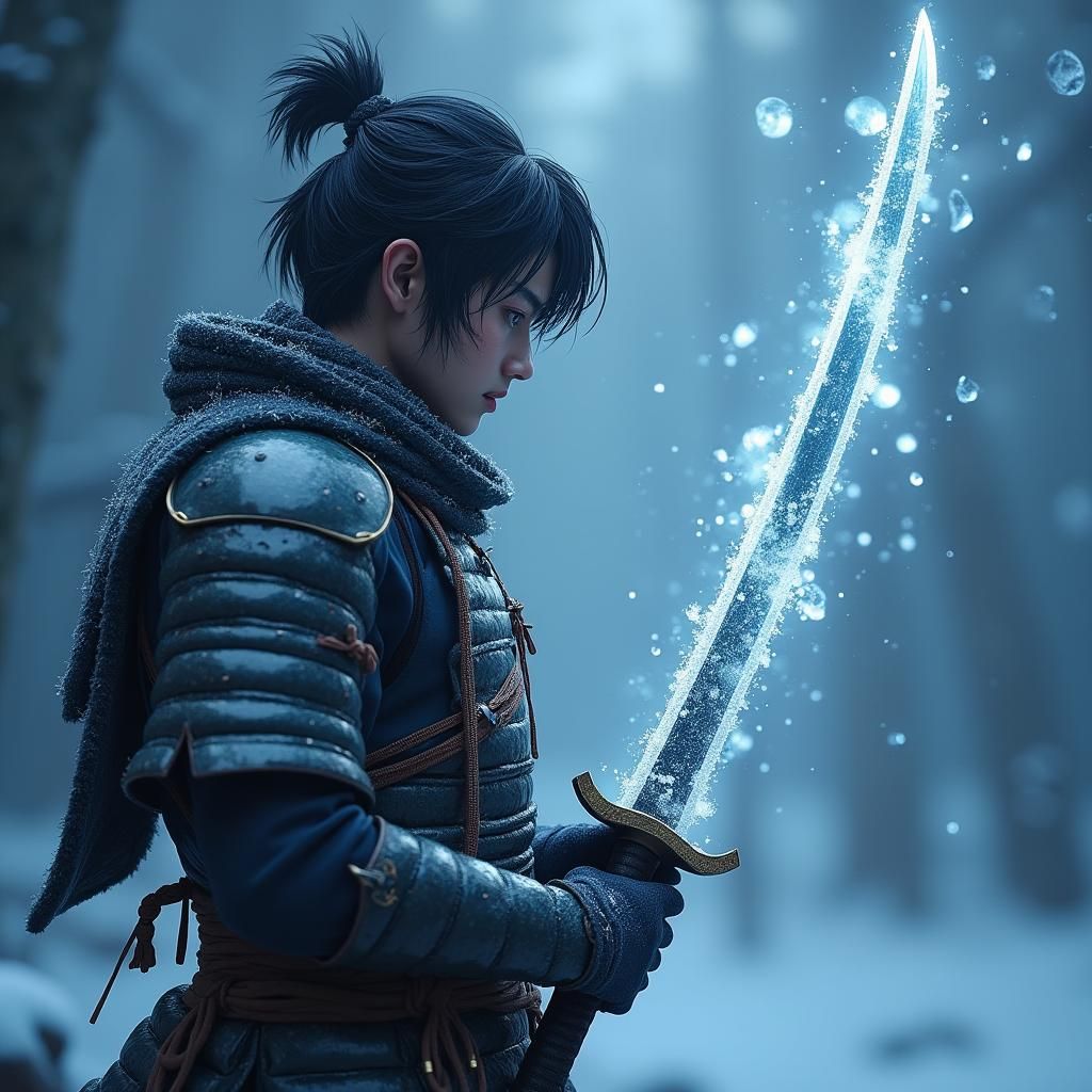 Samurai at Frosty Twilight