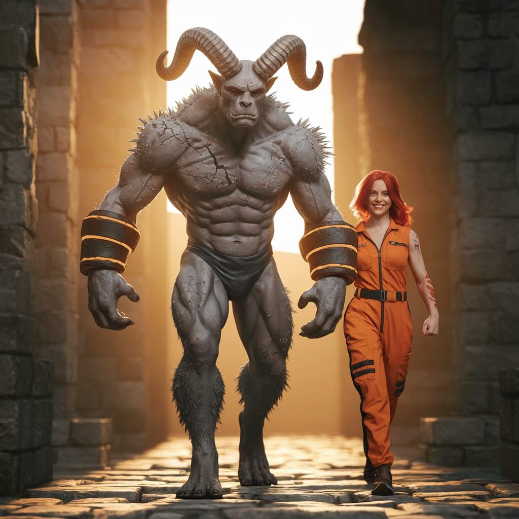 Warriors of Ancient Power: A Ripped Aries Creature and Red-H...