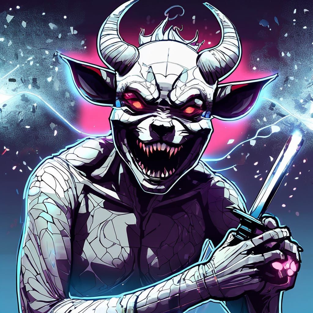 Ethereal Goddess Radiates Power in Neon Beauty