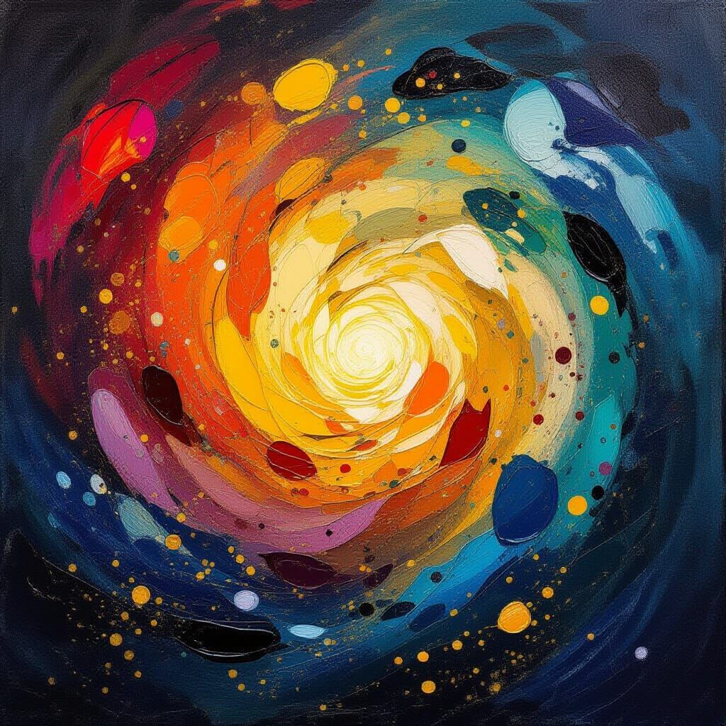 Ethereal Abstract Expressionist Painting of Spiritual Chaos