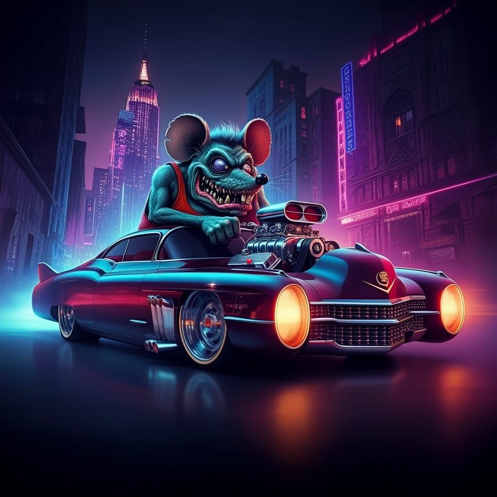 Cyberpunk Rat Fink Speedster