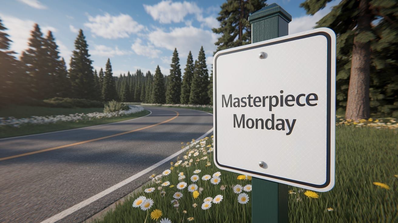 Sleek Signpost in a Vibrant Countryside Scene