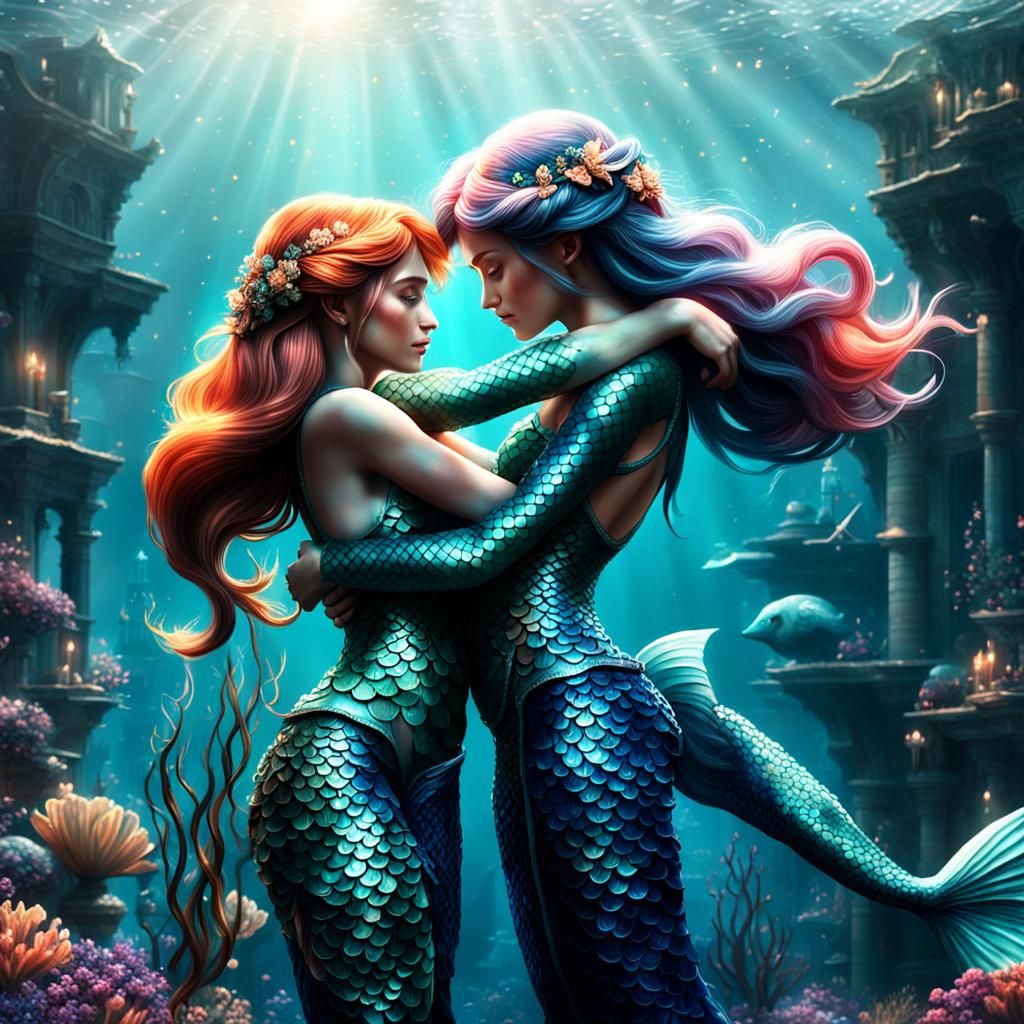 Mermaids in Epic Cinematic Hug