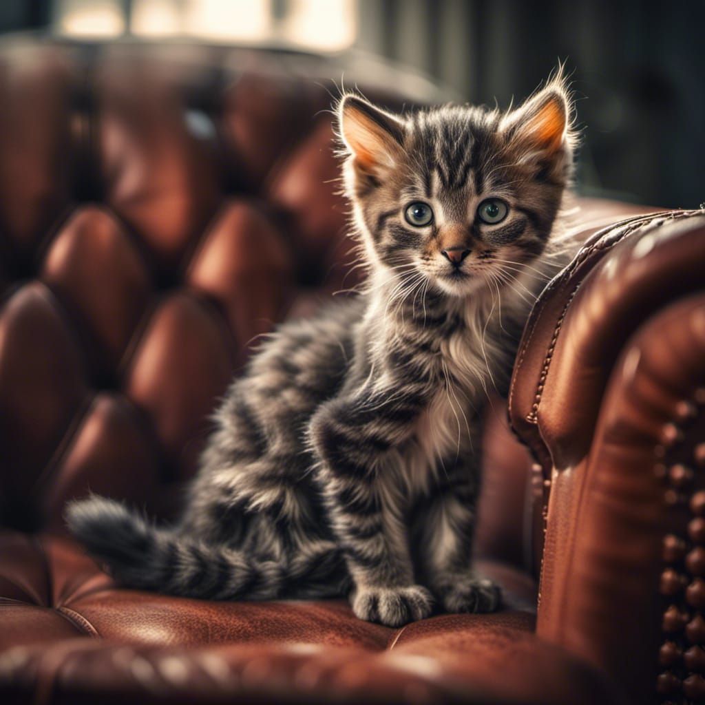 Hyperrealistic Kitten Portrait in Cinematic Style