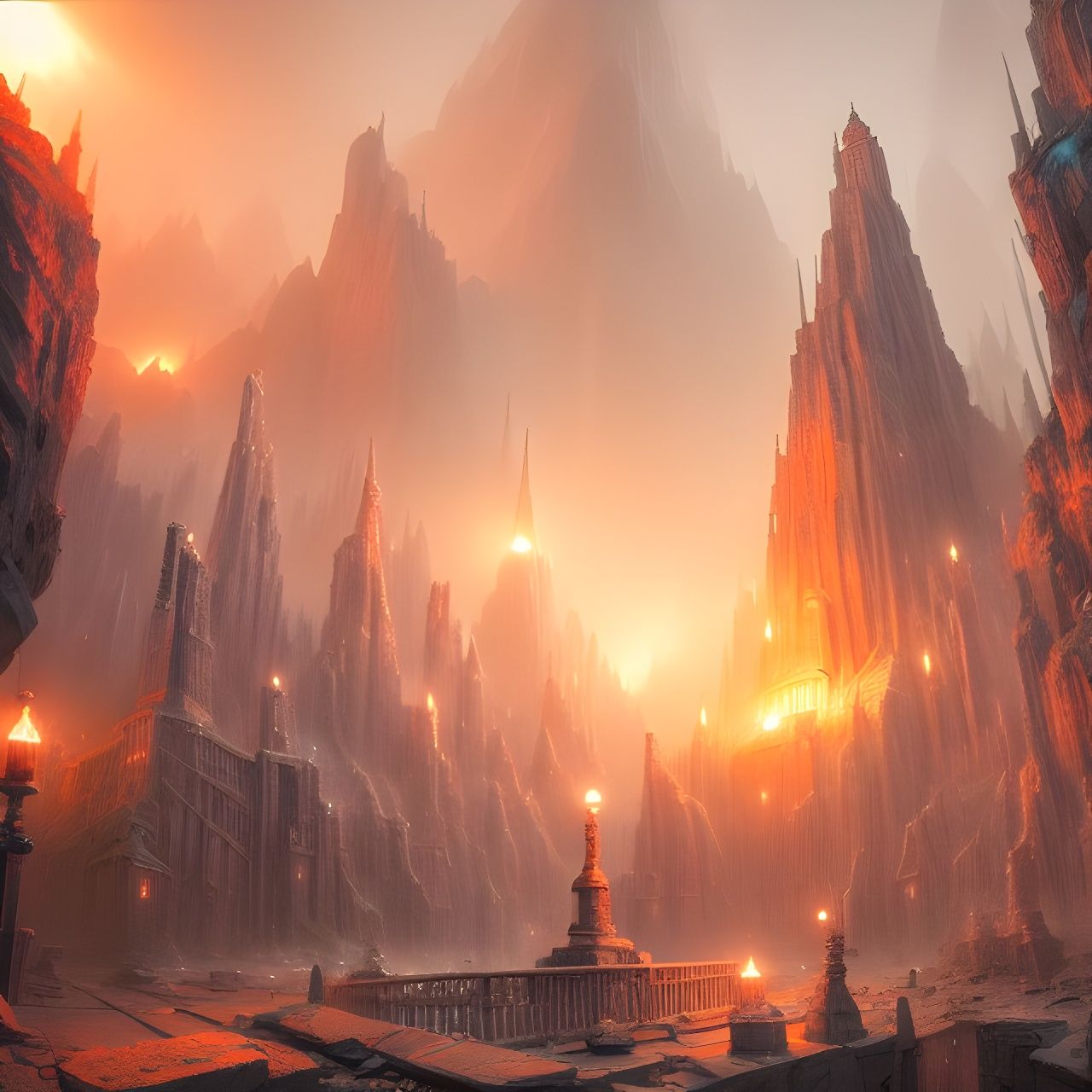 Ethereal Dystopian Crypt Revealed in 8K Digital Splendor