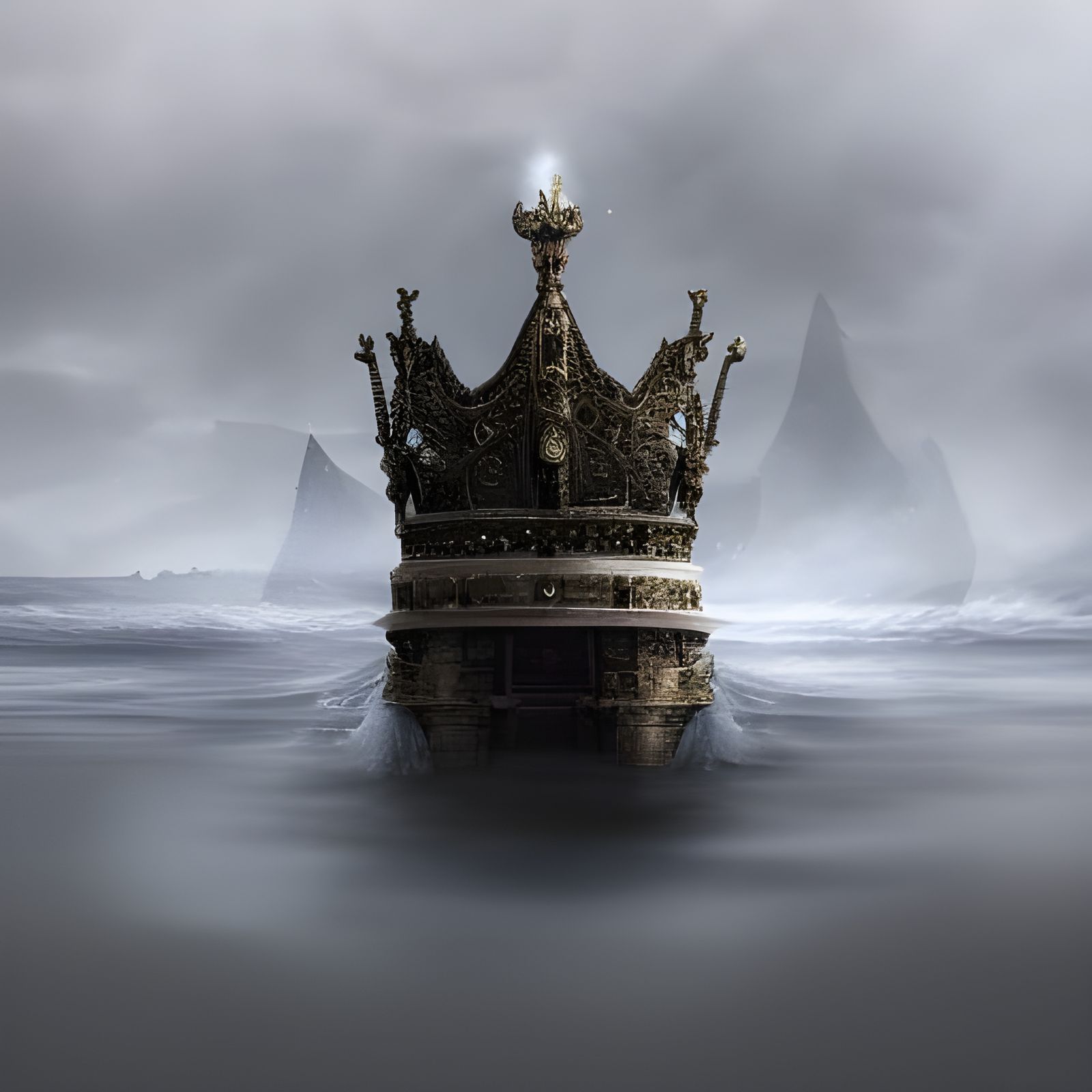 crown sinking in water