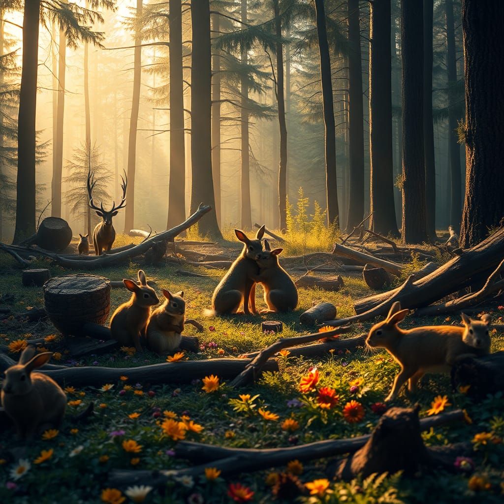 Tragic Jungle Sanctuary in Golden Light