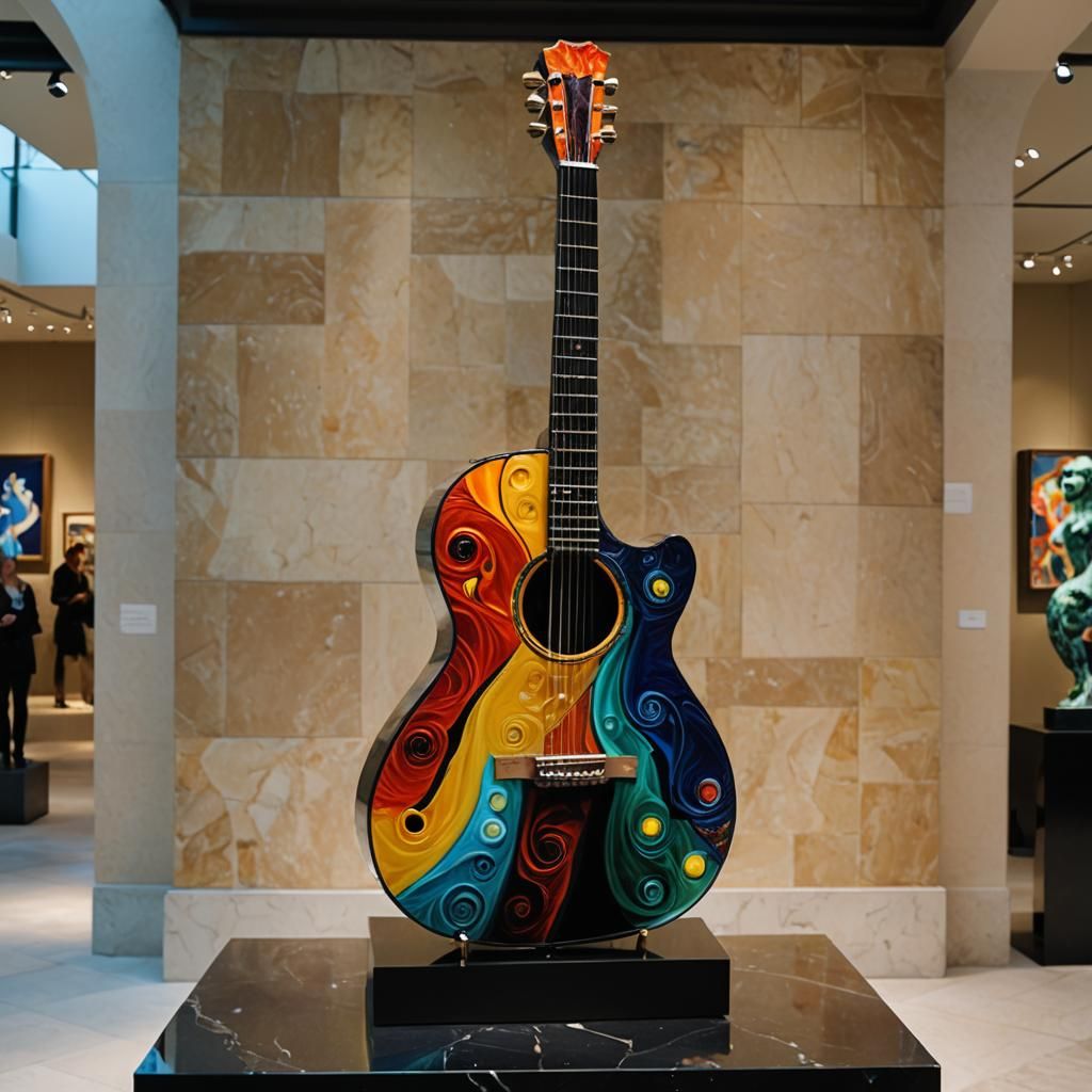 Pablo Picasso, Guitar, in the style of Rene Lalique