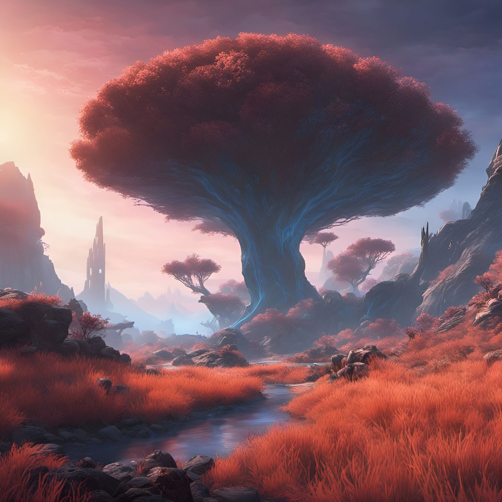 Glowing Trees Shine on a Distant World