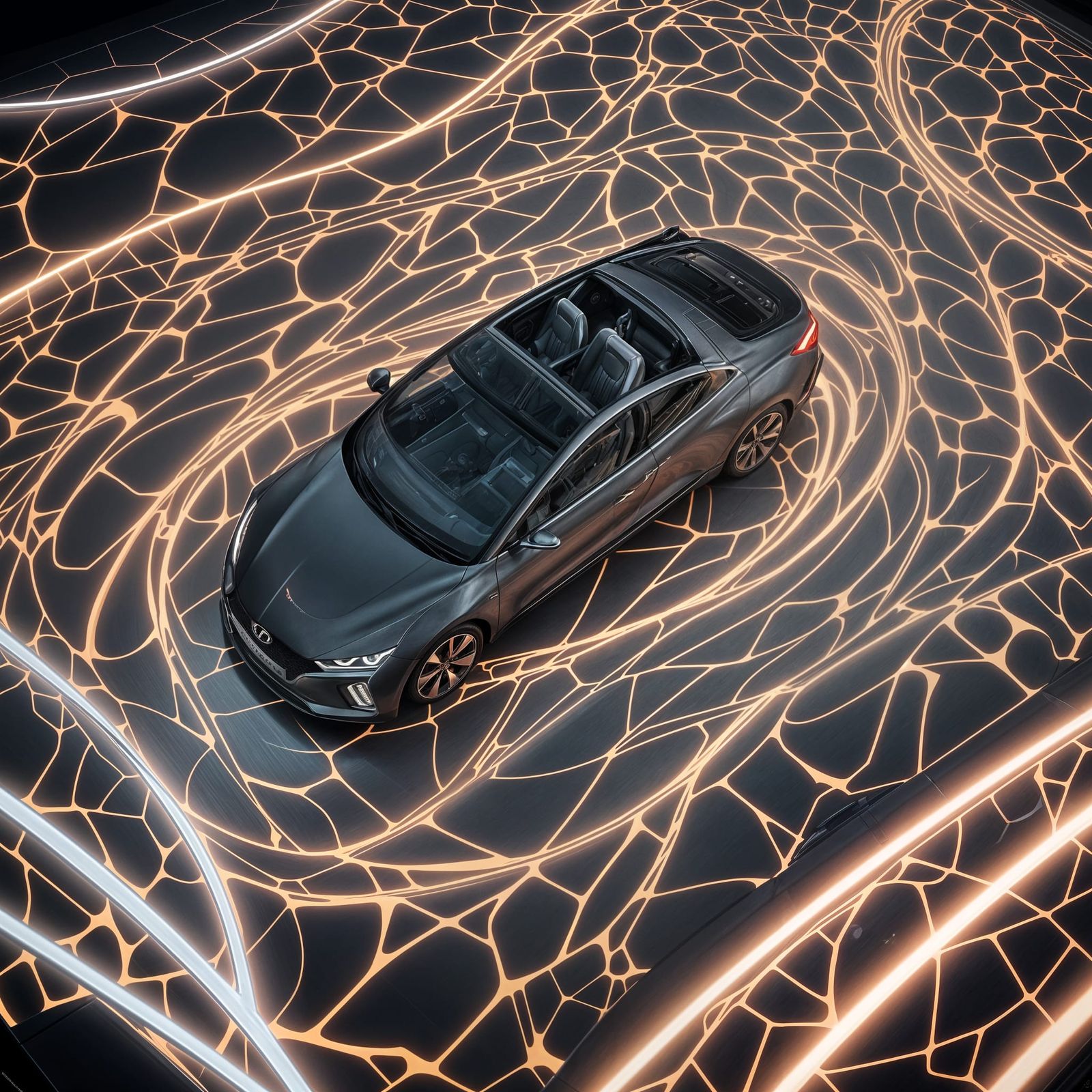 Surreal Futuristic Hyundai Roadster in Rich Matte Colors