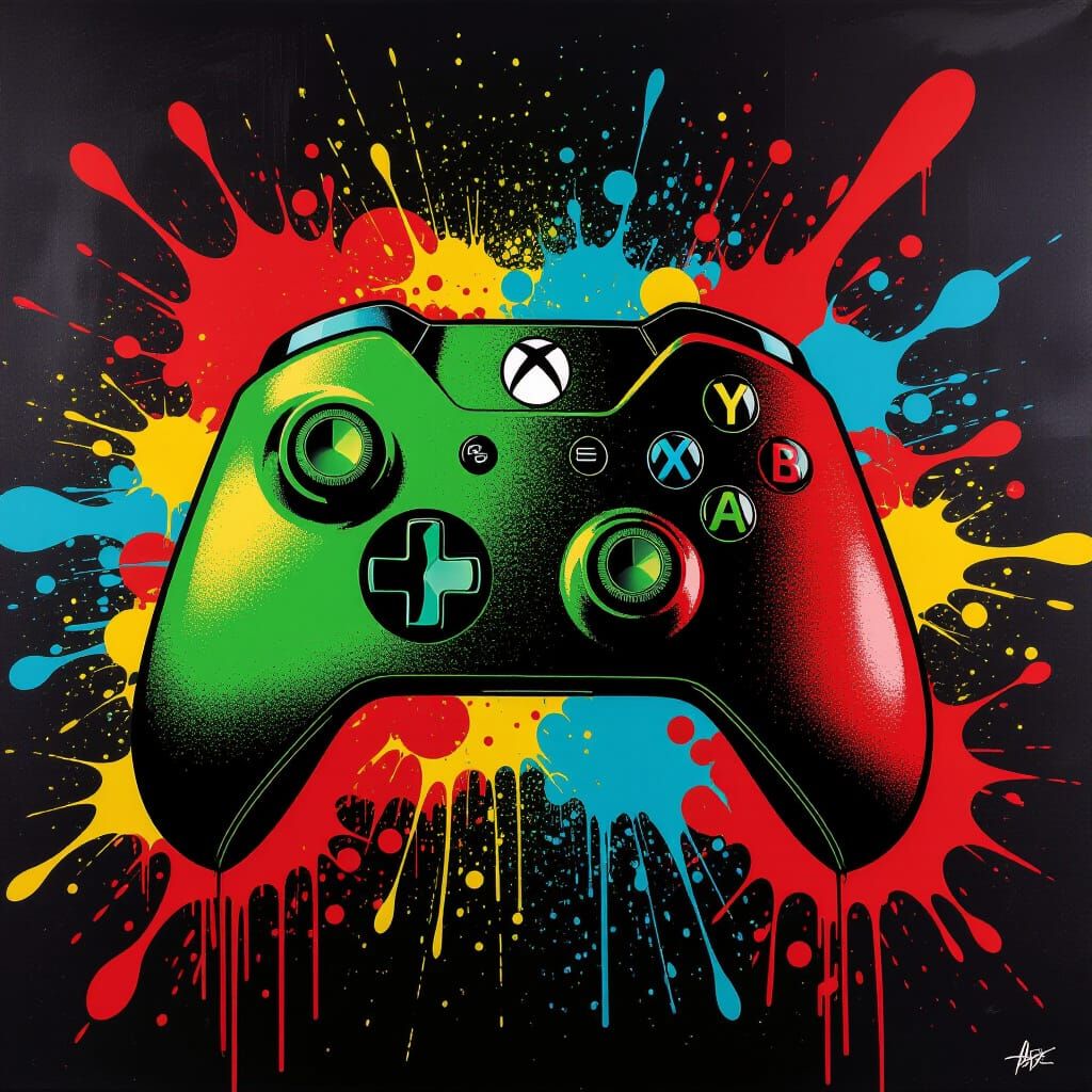 Vibrant Graffiti Xbox Controller Art