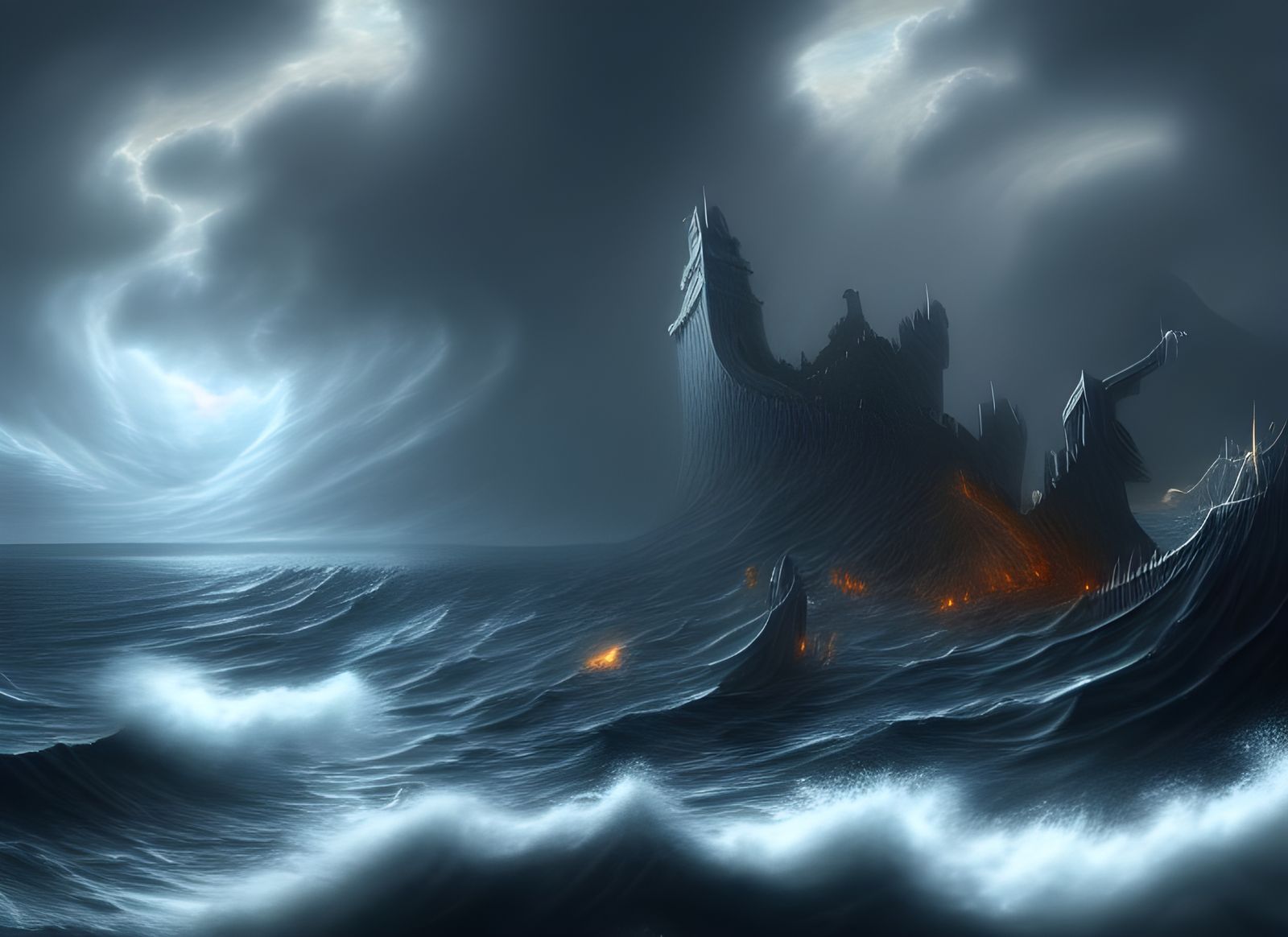 Surreal Coastal Catastrophe: Numenor's Downfall in a Turbule...