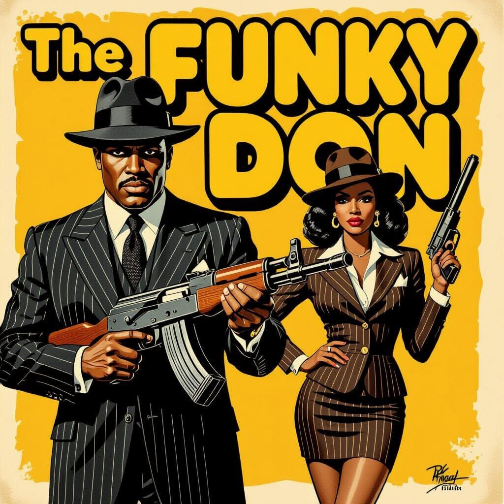 The Funky Don: 70s Blaxploitation Mafia Movie Poster
