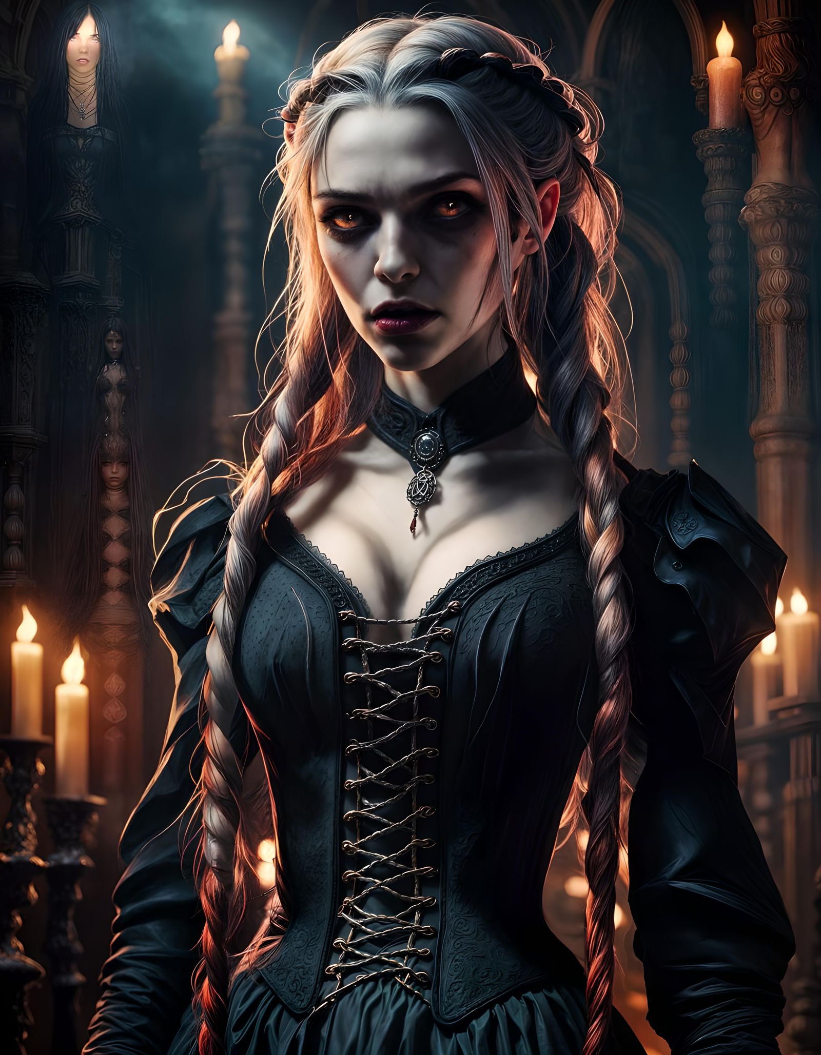Gothic Vampire Woman in Vivid Ultra HD
