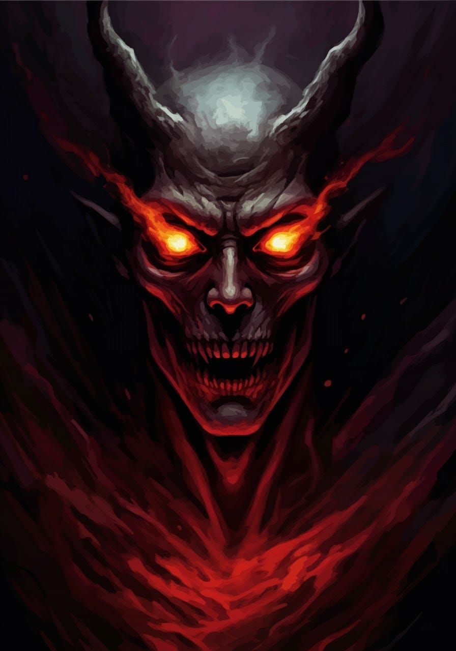 Ethereal Horror Demon Unleashes Blazing Dark Energy