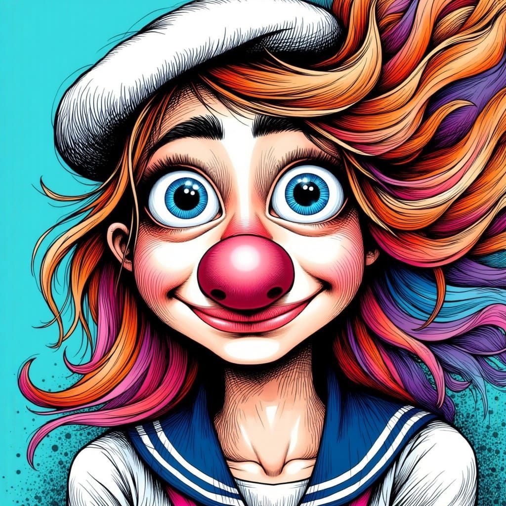 Cartoon Sailor Caricature in Exaggerated Style