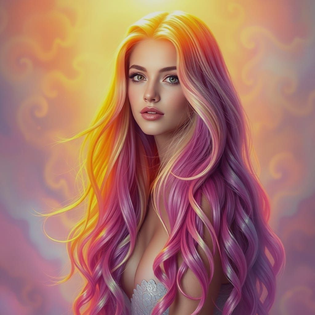 Haeley Queen stands confidently under a warm, golden light, ...