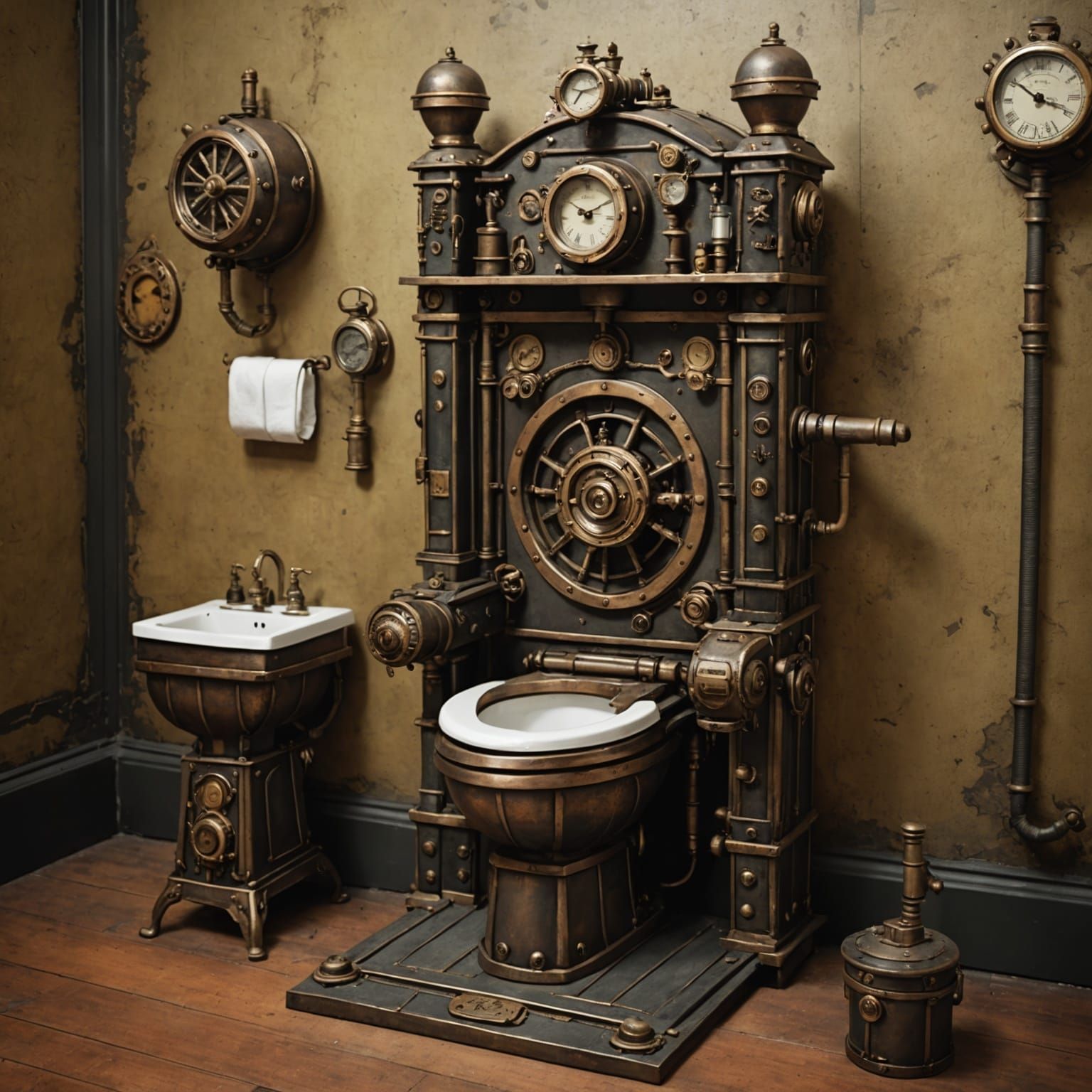 Steampunk toilet