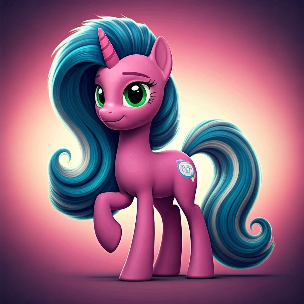 Dreamy Magenta Pony in Whimsical Wonderland