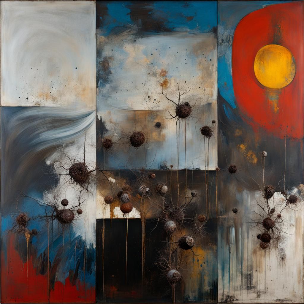 Surrealist Decay Scene in Distressed Wood and Metal