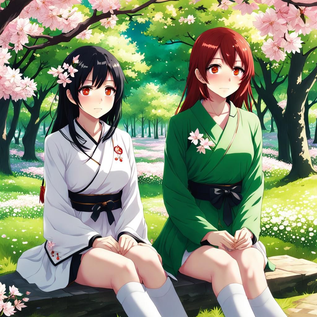 Anime-Inspired Girls Bask in Cherry Blossom Beauty