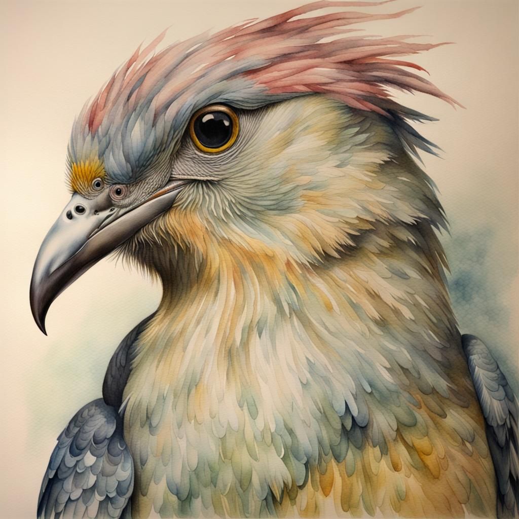 Ethereal Victorian Bird in Watercolour