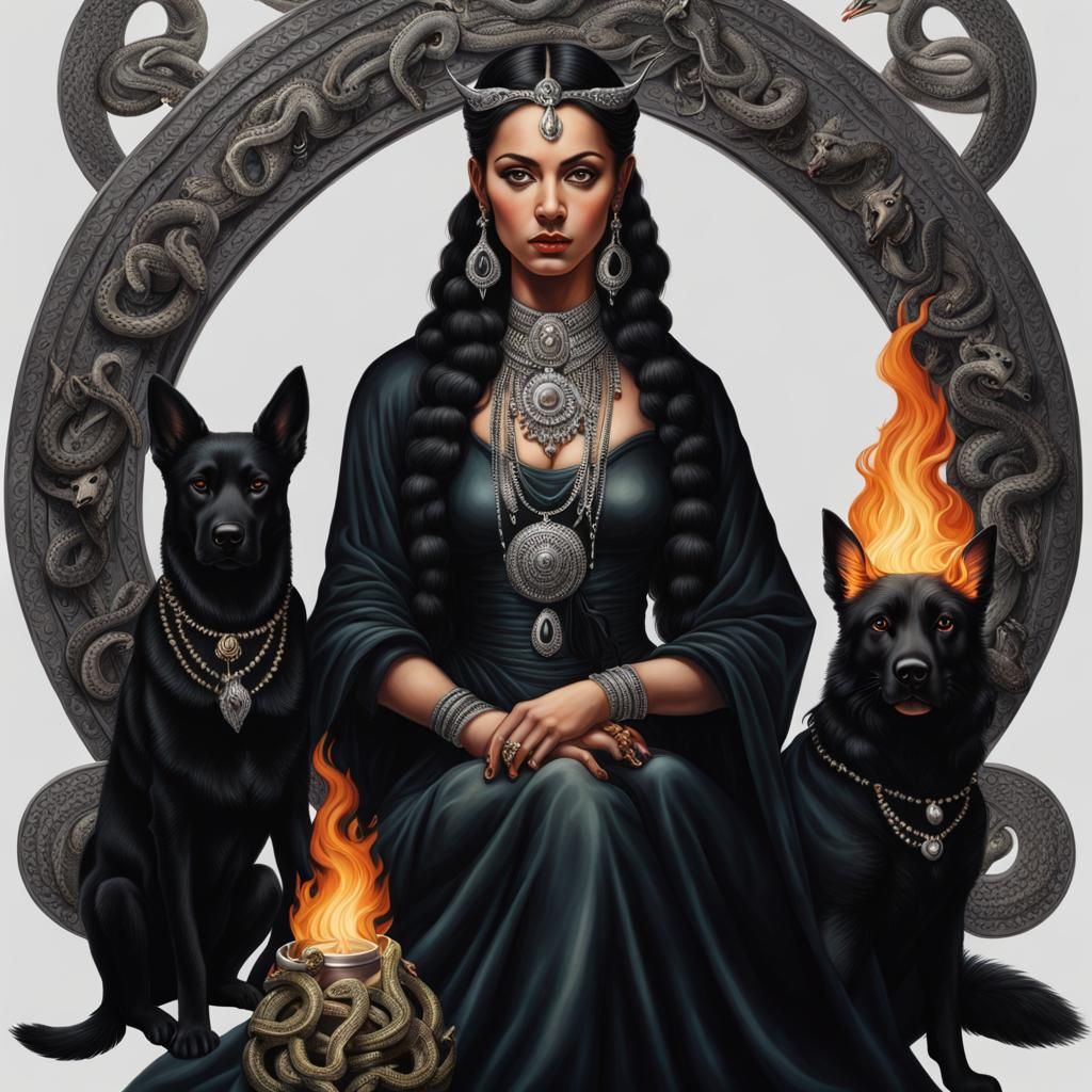 Goddess Hecate Ignites in Hyperrealistic Glory