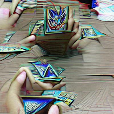 Ethereal Card Battle in Neon Light