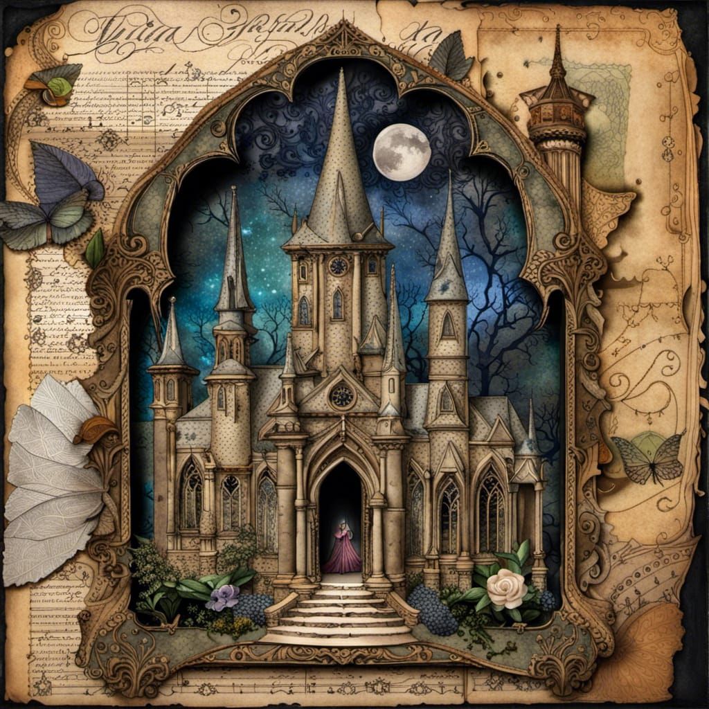 Ethereal Gothic Masterpiece in Mixed Media