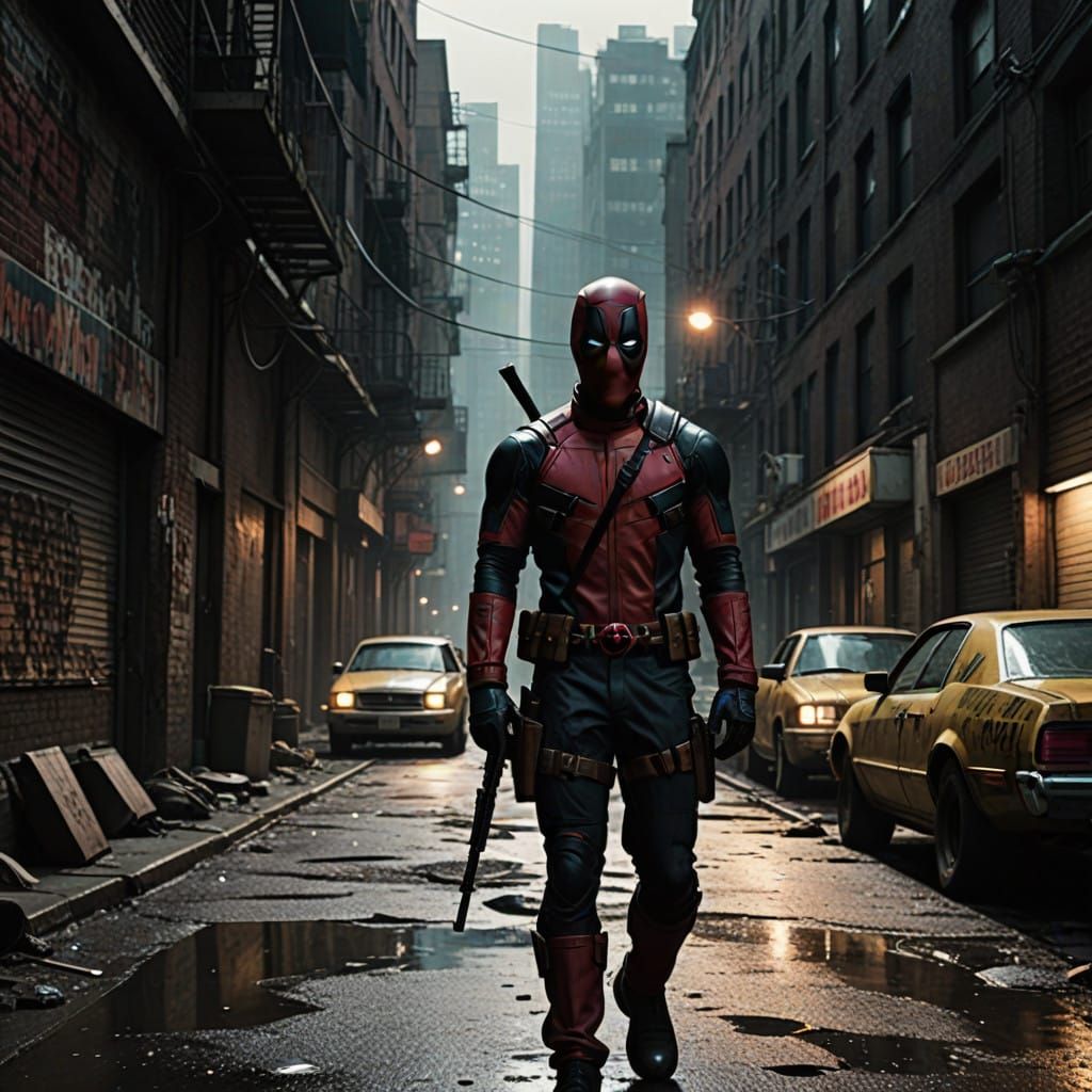 Gritty Comic Book Heroes in Dark Urban Alleyway