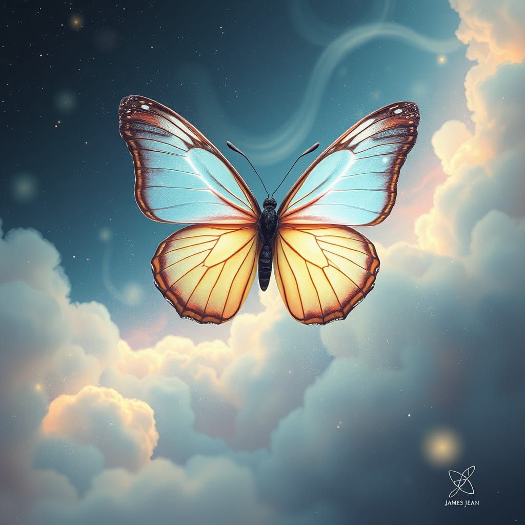 Ethereal Butterfly in Celestial Realm