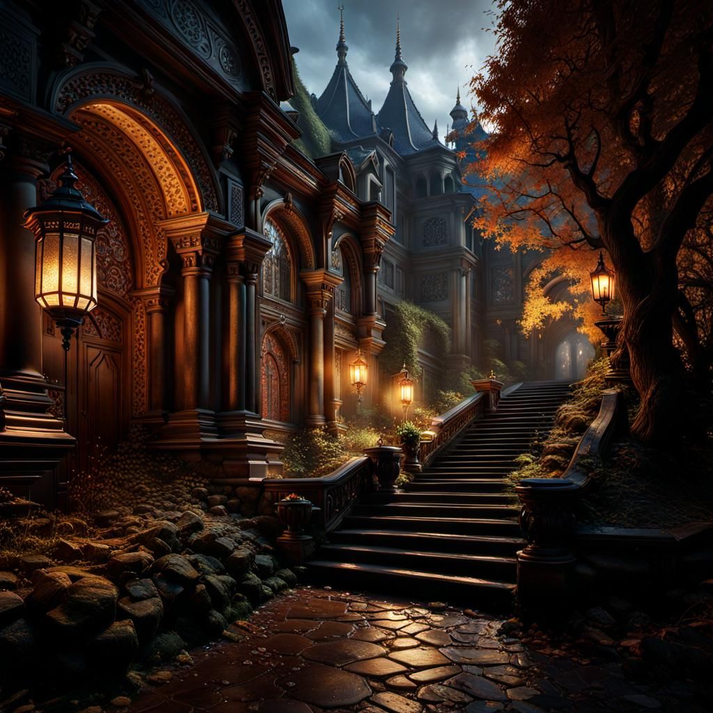 Dark Fantasy Masterpiece in Cyberpunk Aesthetic