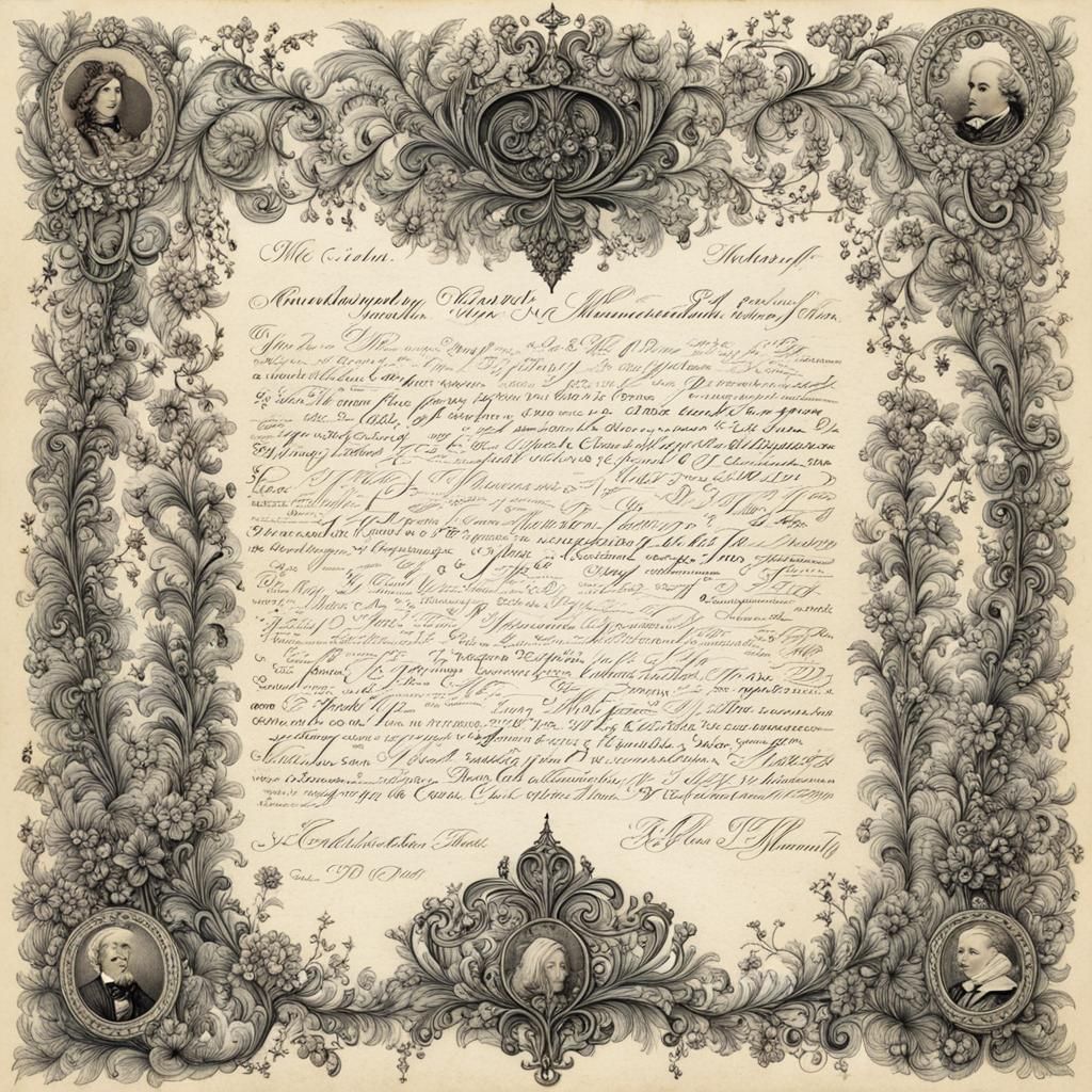 Edwardian Lady's Ornate Handwritten Letter in Intricate Call...